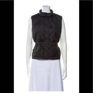 BURBERRY LONDON Black Quilted Vest, size medium
